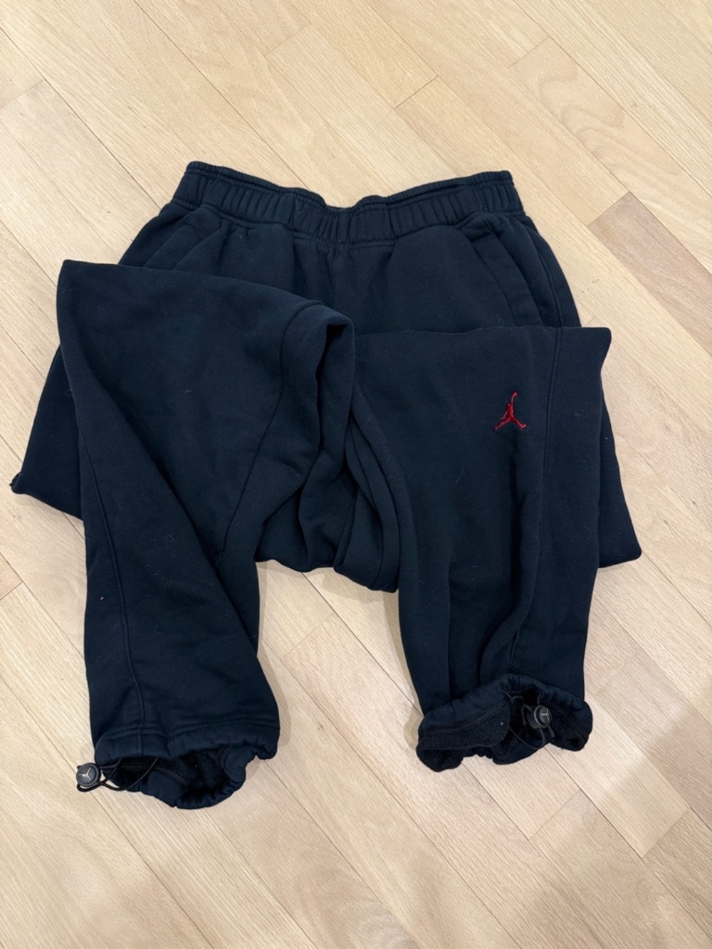 Jordan Black Jogger Sweatpants with Red Jumpman
